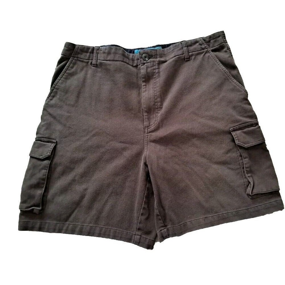 Big Dogs Cargo Shorts Men's Size 38 Brown Canvas Chinos Cotton 8'' Inseam